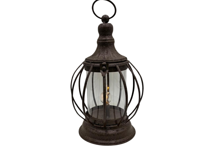 Lantaarn lamp hang staand bruin timer 33 x 18 cm ijzer | 813044 | Countryfield | Stoer &amp; Sober Woonstijl