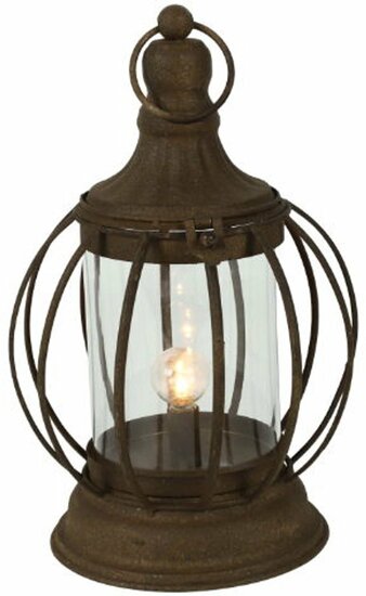 Lantaarn lamp hang staand bruin timer 33 x 18 cm ijzer | 813044 | Countryfield | Stoer &amp; Sober Woonstijl