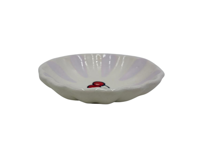 Schaaltje Fruity Cherry &ndash; Lila/Wit &ndash; Aardewerk &ndash; &oslash; 10 cm - Dishes &amp; Deco