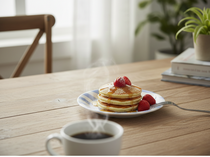 Ontbijtbord Fruity Strawberry &ndash; Paars/Wit gestreept &ndash; Aardewerk &ndash; &oslash; 20 cm - Dishes &amp; Deco