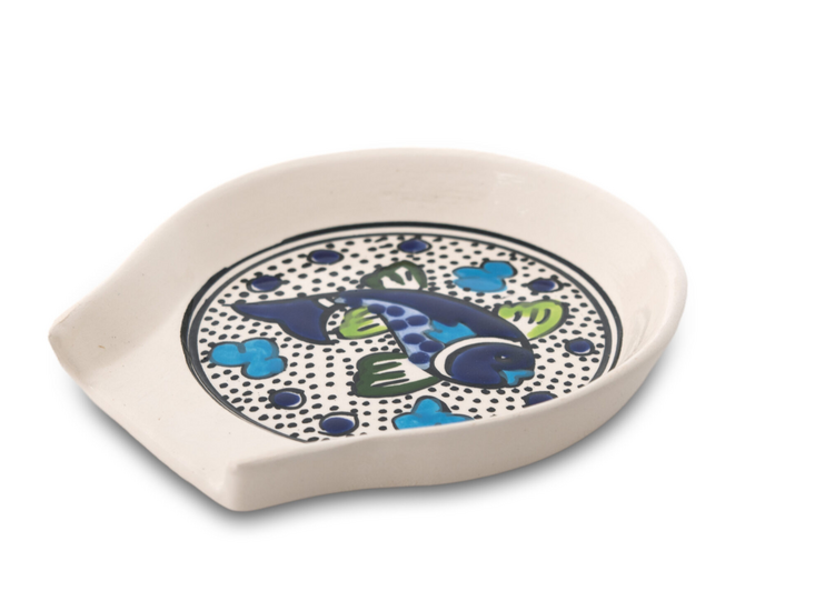 Dishes &amp; Deco Lepelhouder - Poisson (Vis) - Handbeschilderd Keramiek - 12,5 x 12 cm