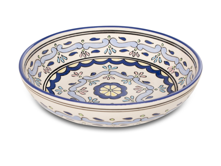 Dishes &amp; Deco Schaal - Jatte Nour Blauw - Handbeschilderd Keramiek - &oslash; 25 cm