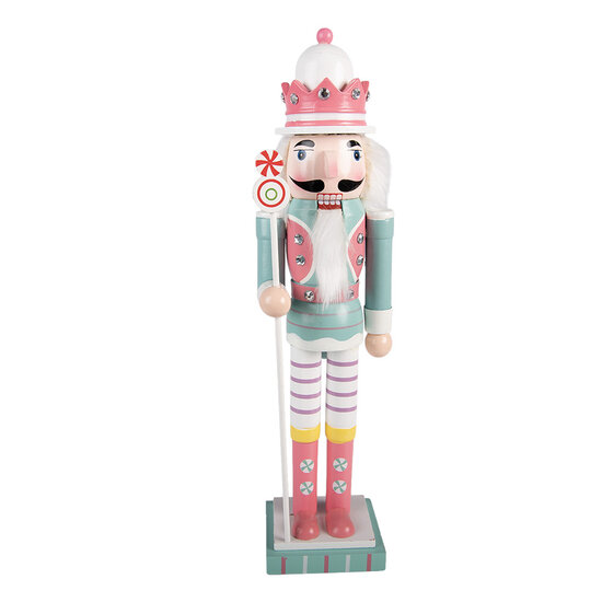 Clayre &amp; Eef | Decoratie notenkraker Blauw Wit 8x7x25 cm | 6H2472