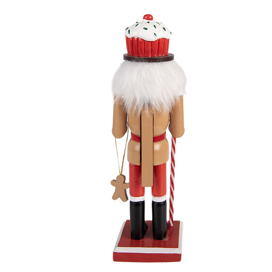 Clayre &amp; Eef | Decoratie notenkraker Bruin Rood 8x7x25 cm | 6H2474