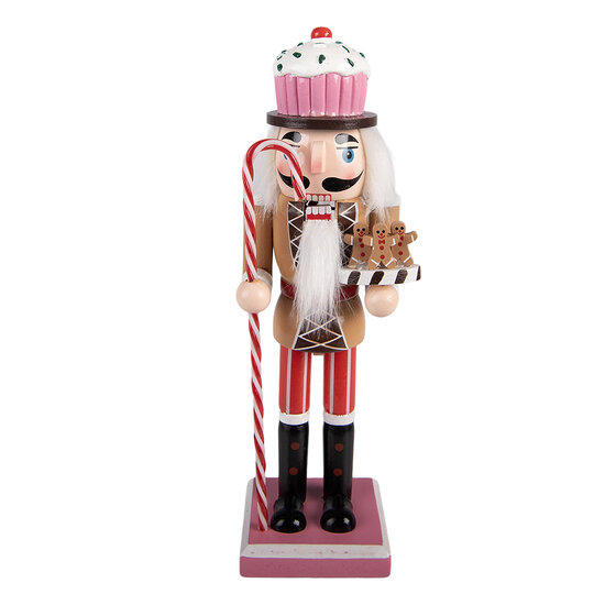 Clayre &amp; Eef | Decoratie notenkraker Bruin Rood 8x7x25 cm | 6H2475