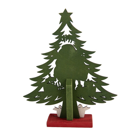 Clayre &amp; Eef | Decoratie Kerstboom Groen Rood 25x6x30 cm | 6H2483