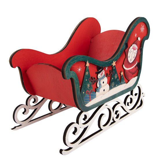 Clayre &amp; Eef | Decoratie Slee Rood Groen 24x20x32 cm | 6H2491