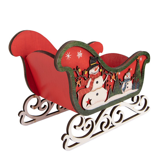 Clayre &amp; Eef | Decoratie Slee Rood Groen 16x12x21 cm | 6H2492