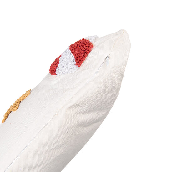 Clayre &amp; Eef | Kussen gevuld Wit Rood 45x45x4 cm | KG023.134