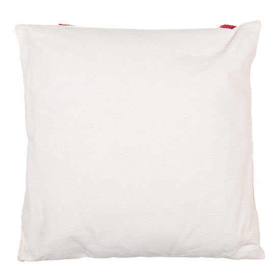 Clayre &amp; Eef | Kussen gevuld Wit Rood 45x45x4 cm | KG023.134