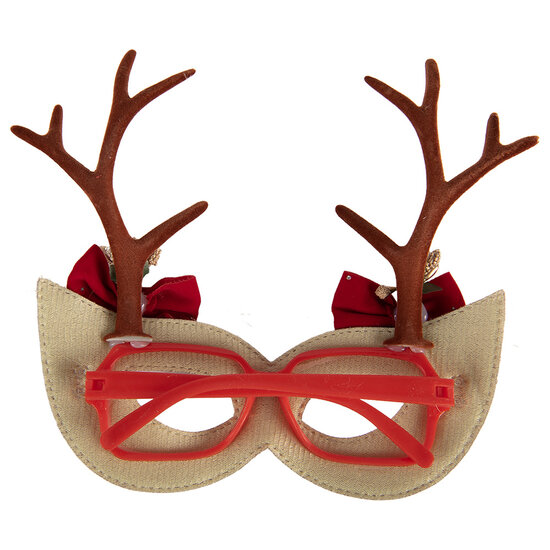 Clayre &amp; Eef | Bril met gewei Bruin Rood 19x4x18 cm | 66573