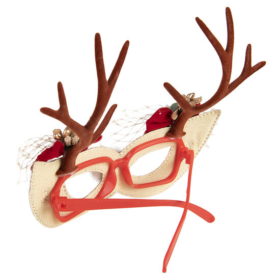 Clayre &amp; Eef | Bril met gewei Bruin Rood 19x4x18 cm | 66573