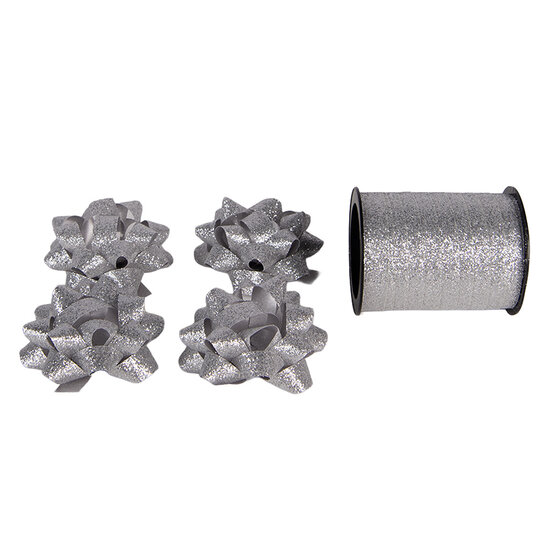 Clayre &amp; Eef | Lint en strikken Zilverkleurig 5x5x15 cm | 66574ZI