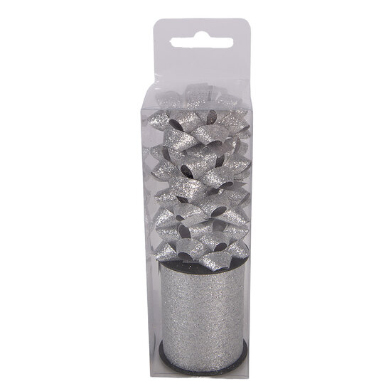Clayre &amp; Eef | Lint en strikken Zilverkleurig 5x5x15 cm | 66574ZI