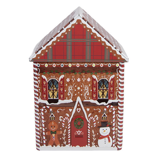 Clayre &amp; Eef | Blikken Bewaardoos Bruin Rood 14x9x21 cm | 6BL0193