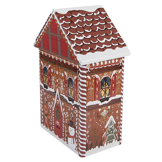 Clayre &amp; Eef | Blikken Bewaardoos Bruin Rood 14x9x21 cm | 6BL0193