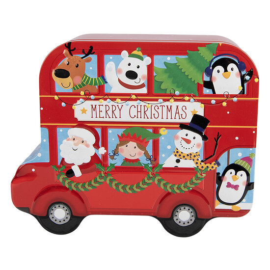 Clayre &amp; Eef | Blikken Bewaardoos Rood Groen 19x15x7 cm | 6BL0206