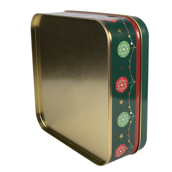 Clayre &amp; Eef | Blikken Bewaardoos Groen Goudkleurig 17x17x6 cm | 6BL0210