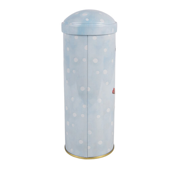 Clayre &amp; Eef | Spaarpot Blauw Rood &oslash; 6x16 cm | 6BL0211