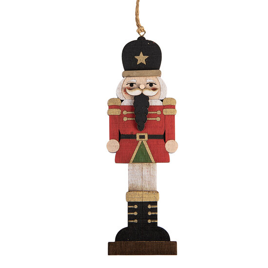 Clayre &amp; Eef | Decoratie Hanger Notenkraker Rood Zwart 6x1x18 cm | 6H2497