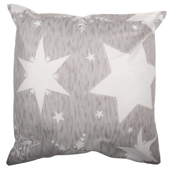 Clayre &amp; Eef | Kussenhoes Grijs Wit 45x45 cm | KT021.451