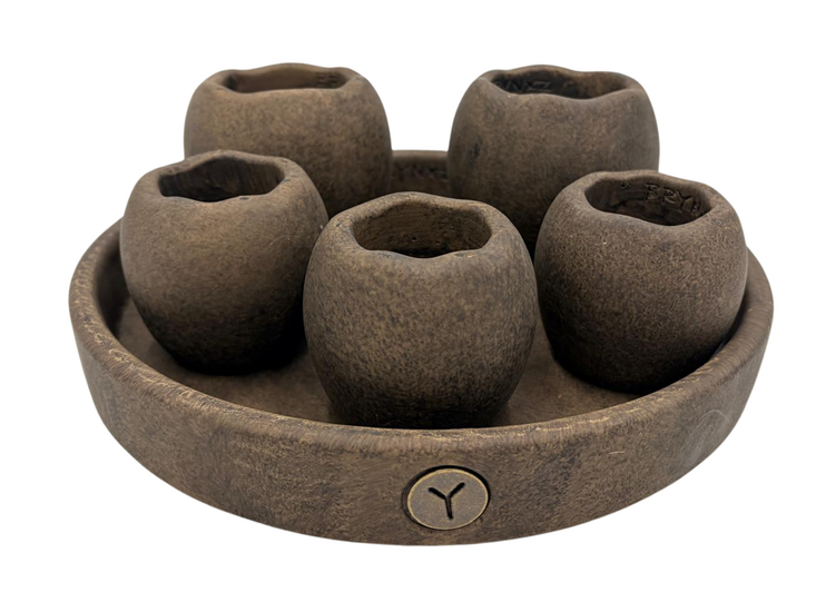 Brynxz Set van 5 Tealightcups op Plateau Majestic Brown - D.30 H.17