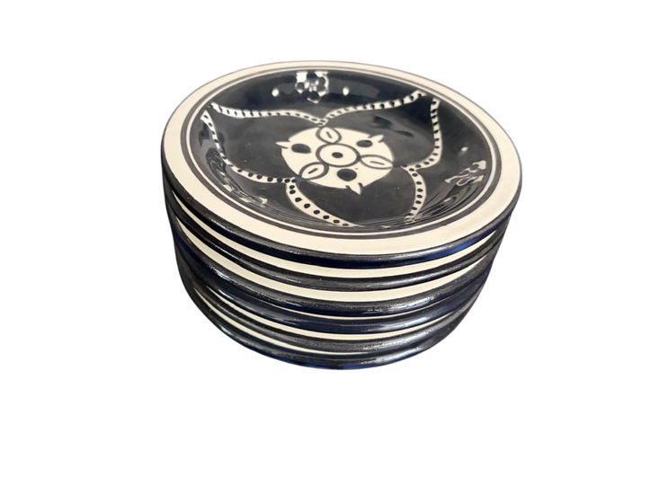 Set van 6 bordjes Black Fond &Oslash; 13 cm | PB.BF.12 | Dishes &amp; Deco