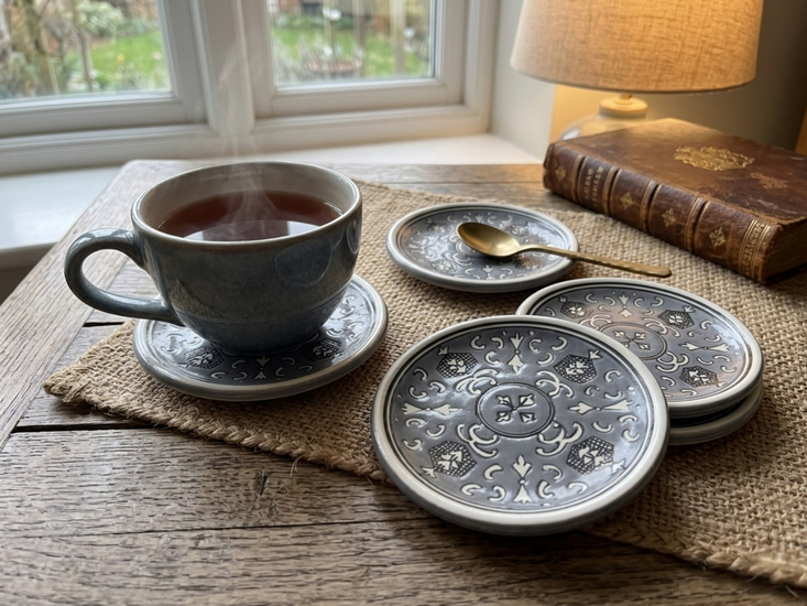 Set van 6 bordjes Nejma Gris &Oslash; 16 cm | PB.NG.15 | Dishes &amp; Deco