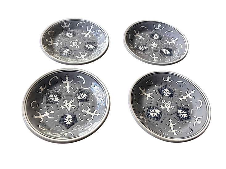 Set van 4 bordjes Nejma Gris &Oslash; 21 cm | PB.NG.20 | Dishes &amp; Deco