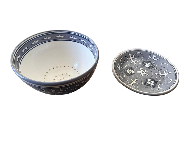 Fruittest Nejma Gris &Oslash; 21 cm met Schotel | Handgemaakt | Dishes &amp; Deco