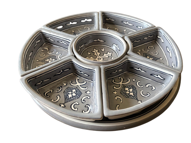 8 delig Tapas schaal Nejma Gris  &Oslash; 30 cm | TS.NG.35 | Dishes &amp; Deco