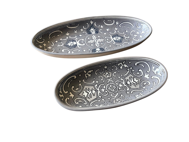 Set Ovale Schaal Nejma Gris 40 &amp; 30 cm | + GRATIS 20 cm Schaal