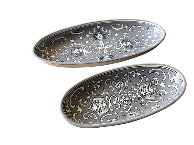 Set Ovale Schaal Nejma Gris 40 &amp; 30 cm | + GRATIS 20 cm Schaal