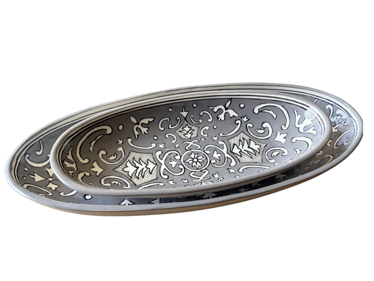 Set Ovale Schaal Nejma Gris 40 &amp; 30 cm | + GRATIS 20 cm Schaal