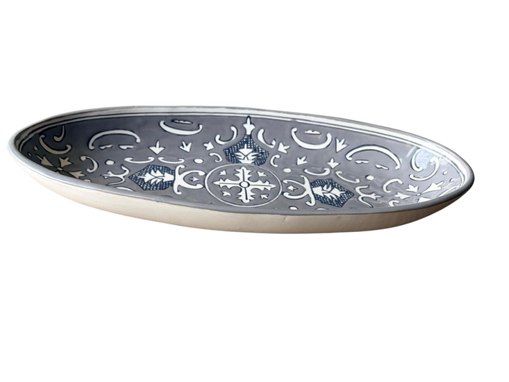 Schaal ovaal 40,5 Nejma Gris Salade | OD.NG.40 | Dishes &amp; Deco