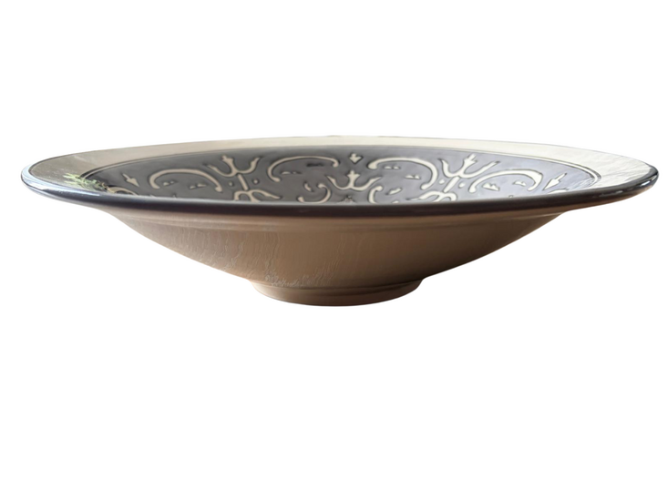 Saladeschaal Rond 32 cm Nejma Gris - Handgemaakt | Dishes &amp; Deco