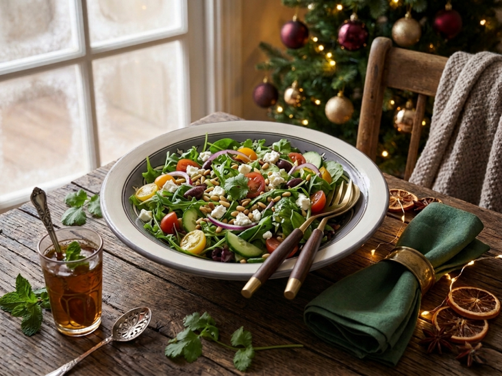 Saladeschaal Rond 32 cm Nejma Gris - Handgemaakt | Dishes &amp; Deco