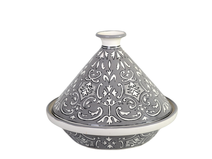Keramische tajine 28 x 32 cm Nejma Gris - Handgemaakt | Dishes &amp; Deco