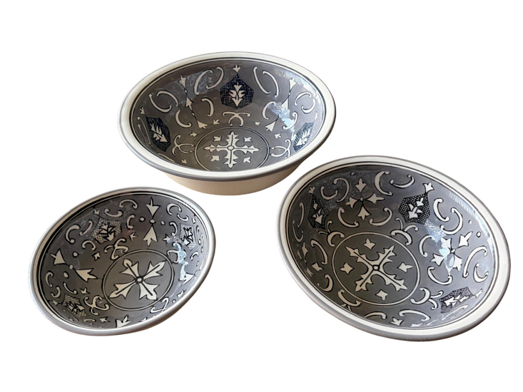 3-delige Set Saladiers Nejma Gris - &Oslash; 25, 19.5 &amp; 15.5 cm | Dishes &amp; Deco