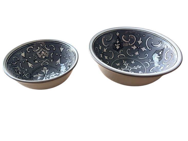 2 delige set Saladier &Oslash; 19,5 - 15,5 cm Nejma Gris - Handgemaakt | Dishes &amp; Deco