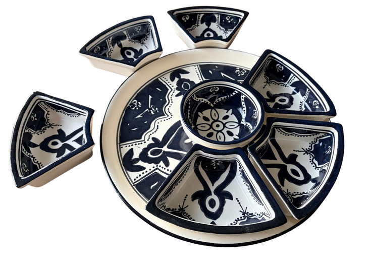 8 delig Tapas schaal Black Fond &Oslash; 30 cm | TS.BF.35 | Dishes &amp; Deco