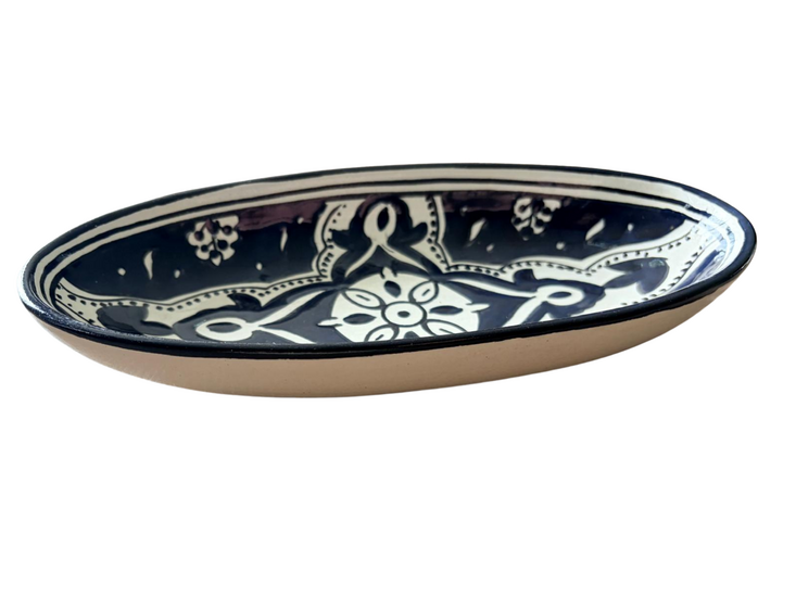 Ovale Schaal Black Fond - 20 cm - Handgemaakt - Dishes &amp; Deco