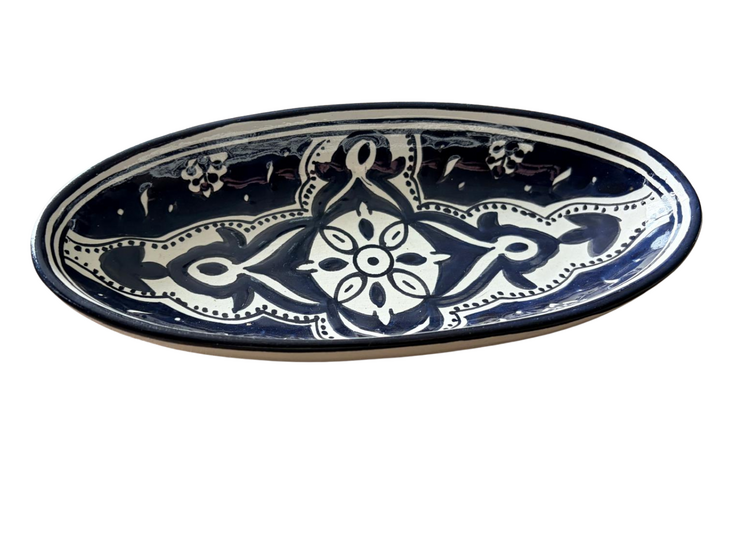 Ovale Schaal Black Fond - 20 cm - Handgemaakt - Dishes &amp; Deco