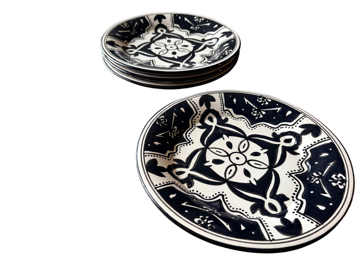 Set van 4 borden Black Fond &Oslash; 24 cm | PB.BF.24 | Dishes &amp; Deco