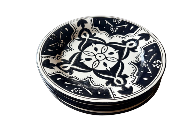 Set van 4 borden Black Fond &Oslash; 24 cm | PB.BF.24 | Dishes &amp; Deco