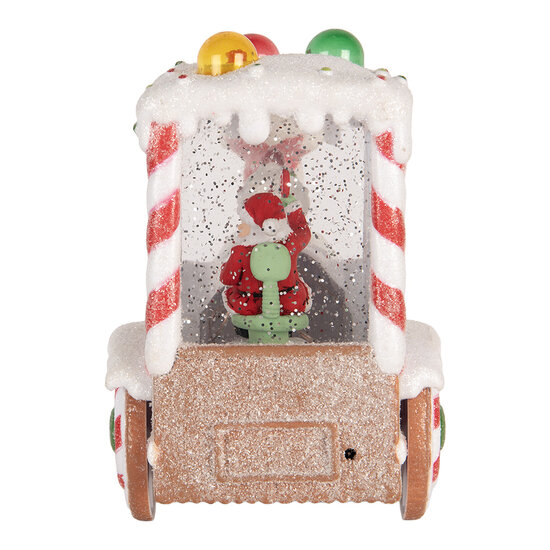 Clayre &amp; Eef | Muziekdoos Trein met LED Wit Bruin 19x12x18 cm / 3xAA | 6PR6160