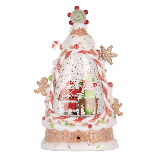 Clayre &amp; Eef | Muziekdoos Taart met LED Wit Rood 14x8x24 cm / 3xAAA | 6PR6161