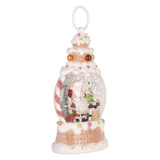 Clayre &amp; Eef | Sneeuwbol met LED Wit Rood 13x8x22 cm / 3xAAA | 6PR6163
