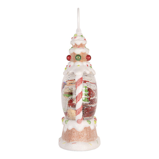 Clayre &amp; Eef | Sneeuwbol met LED Wit Rood 13x8x22 cm / 3xAAA | 6PR6163