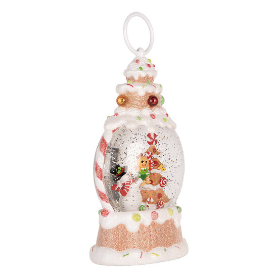 Clayre &amp; Eef | Sneeuwbol met LED Wit Rood 13x8x22 cm / 3xAAA | 6PR6164